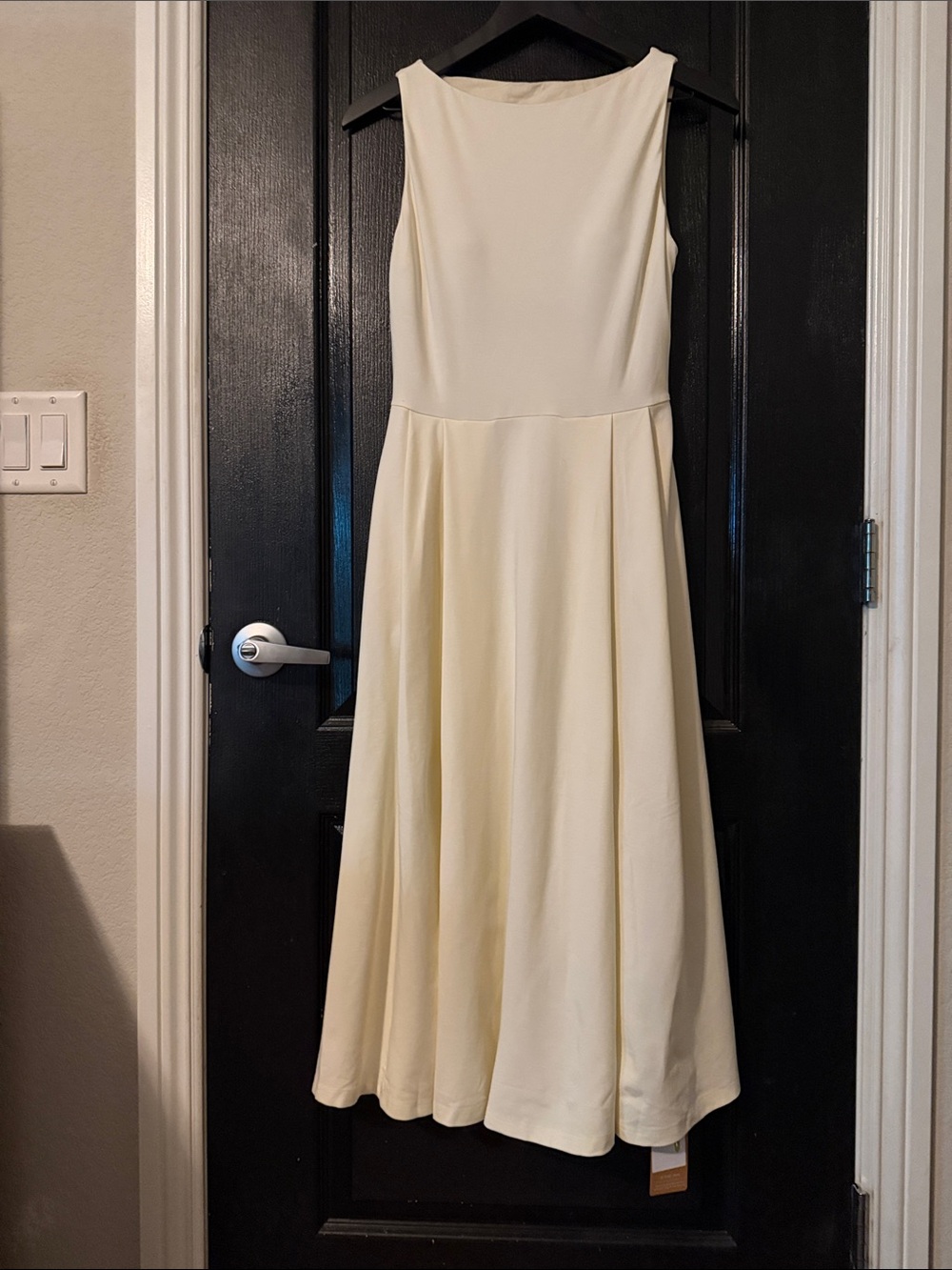 OGL Ponte-De-Roma Boatneck Bamboo Midi Dress with Pockets - Small Petite